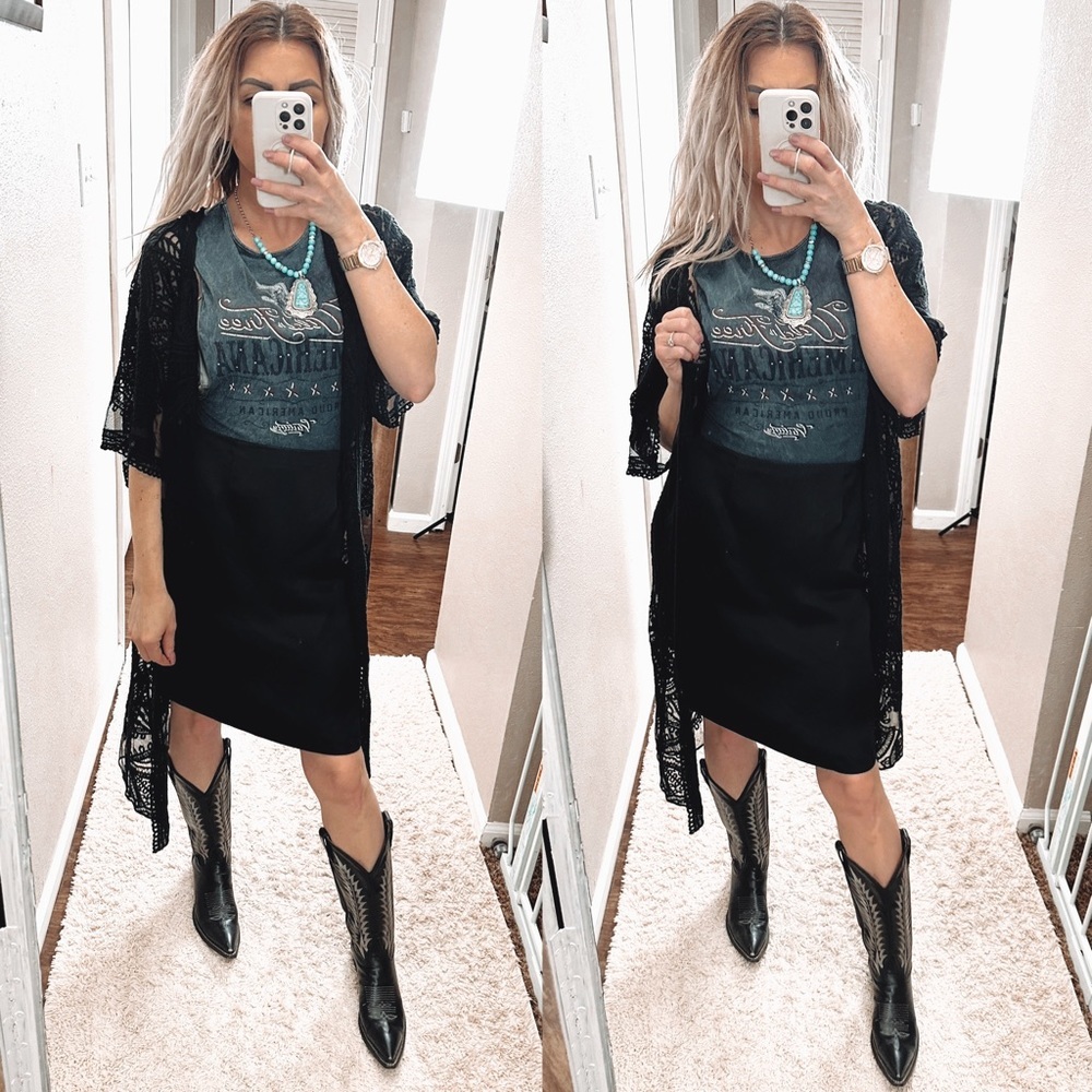 Adrianna Black swanky high waisted Silk pencil Skirt size 6